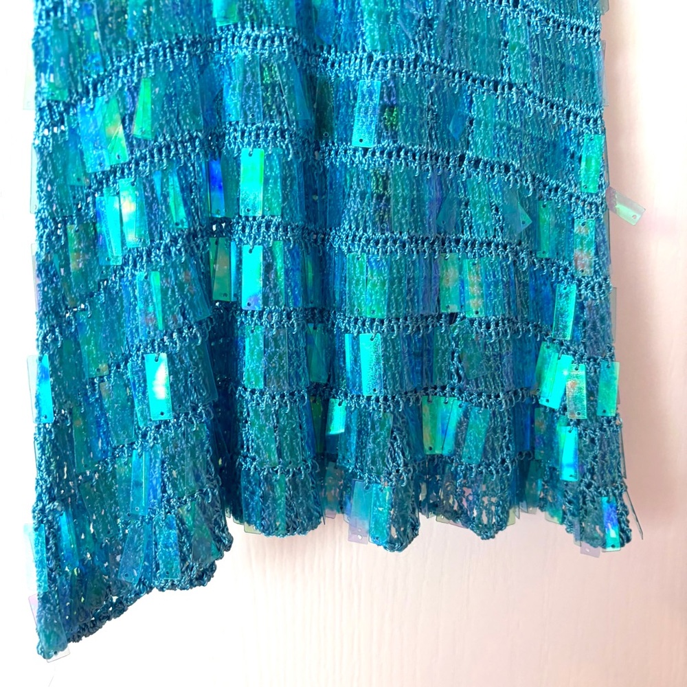Turquoise Shimmer Festive Party Tank 🪩🩵 - Picture 3 of 10